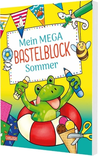 Buchcover und Innenansicht für das Buch: Mein MEGA Bastelblock: Sommer