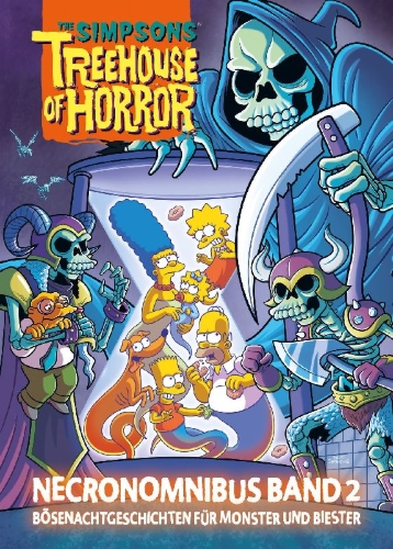 Buchcover und Innenansicht für das Buch: The Simpsons: Treehouse of Horror Ominous Omnibus 2