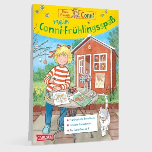 Buchcover und Innenansicht für das Buch: Conni Gelbe Reihe (Beschäftigungsbuch): Mein Conni-Frühlings-Spaß