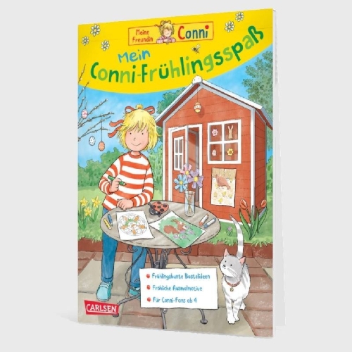 Buchcover und Innenansicht für das Buch: Conni Gelbe Reihe (Beschäftigungsbuch): Mein Conni-Frühlings-Spaß
