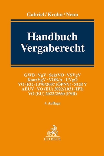 Buchcover und Innenansicht für das Buch: Handbuch Vergaberecht