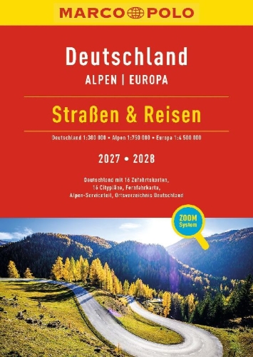 Buchcover und Innenansicht für das Buch: MARCO POLO Straßen & Reisen 2027/2028 Deutschland 1:300.000