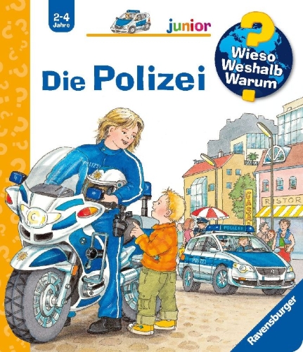 Buchcover und Innenansicht für das Buch: Wieso? Weshalb? Warum? junior, Band 18: Die Polizei