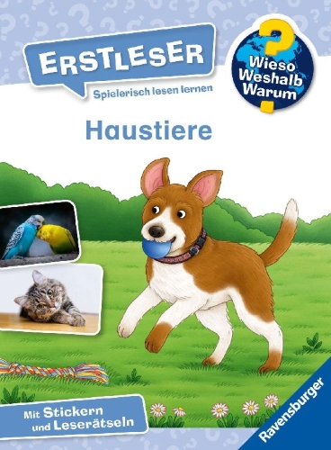 Buchcover und Innenansicht für das Buch: Wieso? Weshalb? Warum? Erstleser, Band 12 - Haustiere