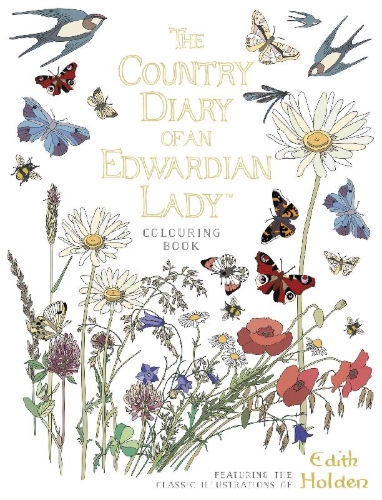 Buchcover und Innenansicht für das Buch: The Country Diary of an Edwardian Lady Colouring Book
