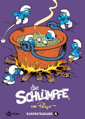 Buchcover und Innenansicht für das Buch: Die Schlümpfe Kompaktausgabe. Band 4
