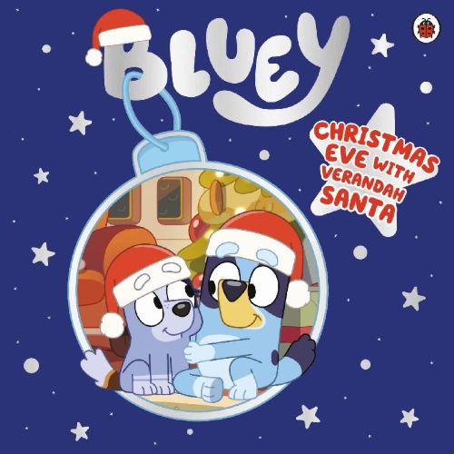 Buchcover und Innenansicht für das Buch: Bluey: Christmas Eve with Verandah Santa