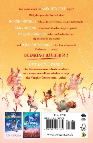 Buchcover und Innenansicht für das Buch: The Christmasaurus and the Naughty List