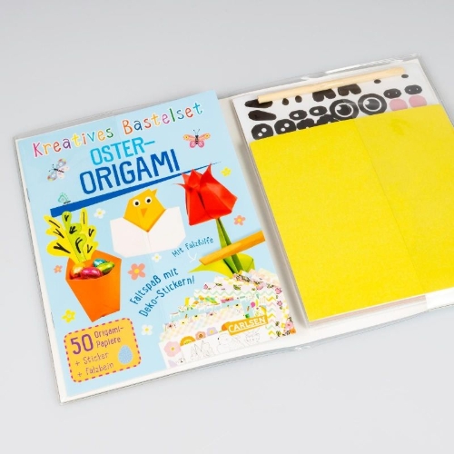 Buchcover und Innenansicht für das Buch: Bastelset für Kinder: Kreatives Bastelset: Oster-Origami