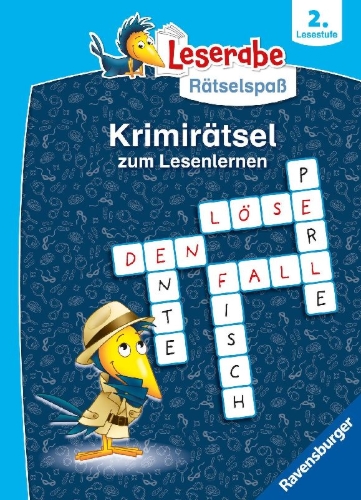 Buchcover und Innenansicht für das Buch: Leserabe - Rätselspaß - Krimirätsel zum Lesenlernen, 2. Lesestufe