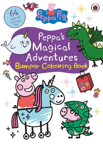 Buchcover und Innenansicht für das Buch: Peppa Pig: Peppa's Magical Adventures Bumper Colouring Book