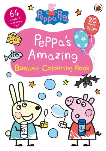 Buchcover und Innenansicht für das Buch: Peppa Pig: Peppa's Amazing Bumper Colouring Book