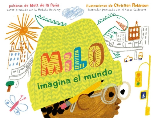 Buchcover und Innenansicht für das Buch: Milo Imagina El Mundo