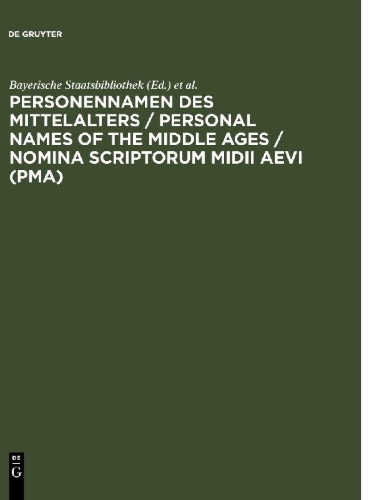 Buchcover und Innenansicht für das Buch: Personennamen des Mittelalters