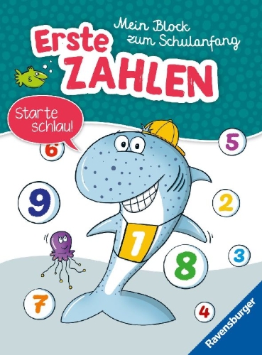 Buchcover und Innenansicht für das Buch: Mein Block zum Schulanfang: Erste Zahlen