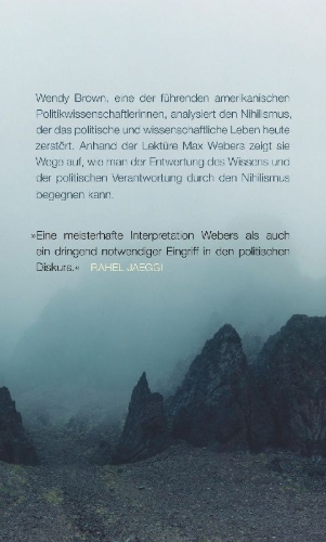 Buchcover und Innenansicht für das Buch: Nihilistic Times. Thinking with Max Weber