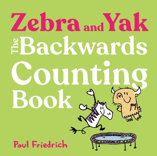 Buchcover und Innenansicht für das Buch: Zebra and Yak: The Backwards Counting Book