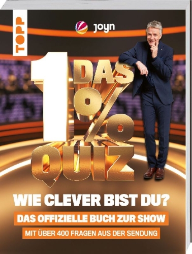 Buchcover und Innenansicht für das Buch: Das 1% Quiz - Wie clever bist du? Das offizielle Buch zur Show