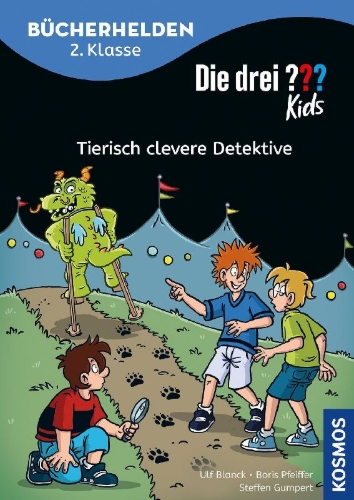 Buchcover und Innenansicht für das Buch: Die drei ??? Kids, Bücherhelden 2. Klasse, Tierisch clevere Detektive