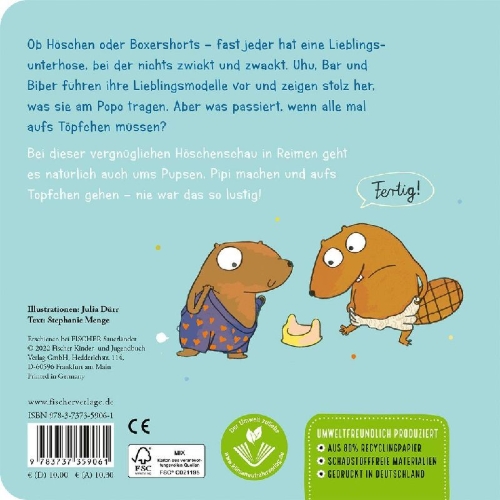Buchcover und Innenansicht für das Buch: Uhu in der Unterhose