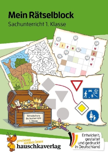 Buchcover und Innenansicht für das Buch: Mein Rätselblock Sachunterricht 1. Klasse