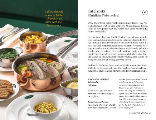 Buchcover und Innenansicht für das Buch: Essen, Trinken, Erleben - Wien