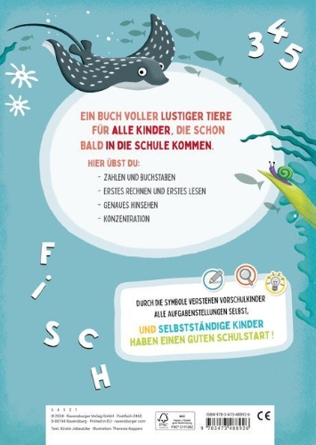 Buchcover und Innenansicht für das Buch: Mein großes Schulstartbuch: Lesen Schreiben Rechnen