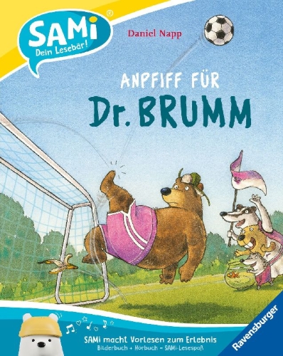 Buchcover und Innenansicht für das Buch: Anpfiff für Dr. Brumm