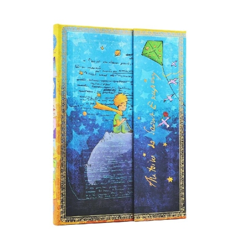 Buchcover und Innenansicht für das Buch: Saint-Exupéry, The Little Prince (Embellished Manuscripts Collection) Midi Unlined Hardcover Journal (Wrap Closure)