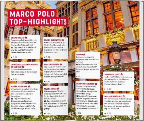 Buchcover und Innenansicht für das Buch: MARCO POLO Reiseführer Brüssel