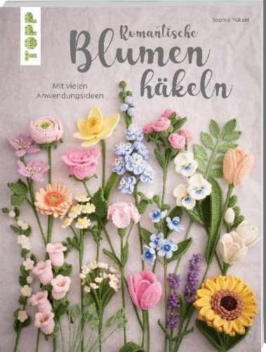 Buchcover und Innenansicht für das Buch: Romantische Blumen häkeln