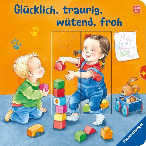 Buchcover und Innenansicht für das Buch: Glücklich, traurig, wütend, froh
