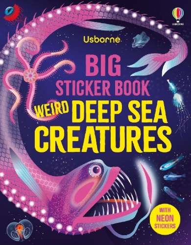 Buchcover und Innenansicht für das Buch: Big Sticker Book Weird Deep Sea Creatures