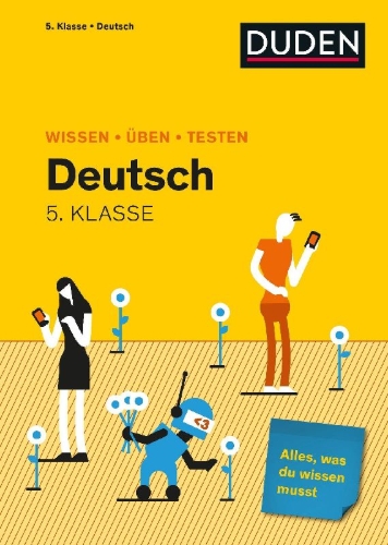Buchcover und Innenansicht für das Buch: Wissen - Üben - Testen: Deutsch 5. Klasse