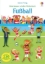 Buchcover und Innenansicht für das Buch: Mein Immer-wieder-Stickerbuch: Fußball