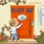 Buchcover und Innenansicht für das Buch: Klopf an! Zu Hause