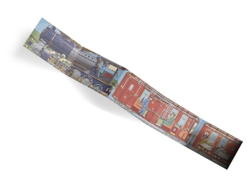 Buchcover und Innenansicht für das Buch: Jagd durch den Orient-Express - Rätsel-Adventskalender