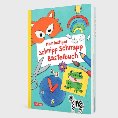 Buchcover und Innenansicht für das Buch: Mein lustiges Schnipp Schnapp Bastelbuch