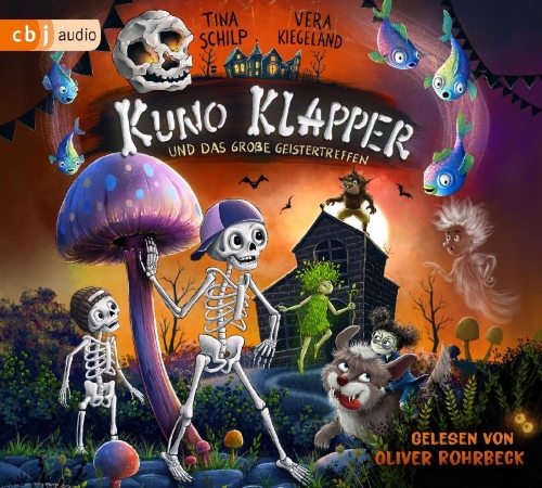 Buchcover und Innenansicht für das Buch: Kuno Klapper und das große Geistertreffen
