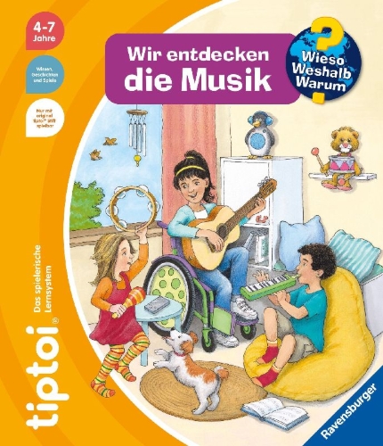 Buchcover und Innenansicht für das Buch: tiptoi® Wieso? Weshalb? Warum? - Wir entdecken die Musik