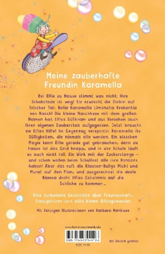 Buchcover und Innenansicht für das Buch: Bella Karamella - Achtung, zauberhafte Freundin!