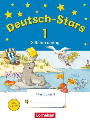 Buchcover und Innenansicht für das Buch: Deutsch-Stars 1. Schuljahr. Silbentraining