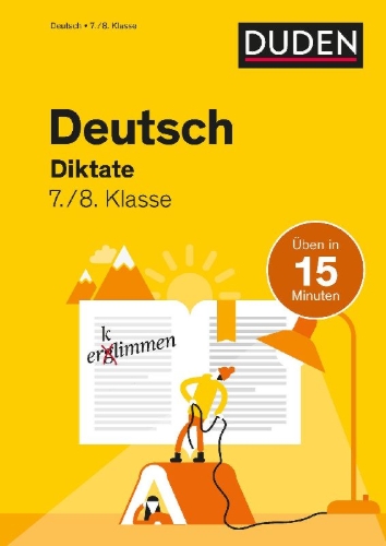 Buchcover und Innenansicht für das Buch: Deutsch in 15 Minuten - Diktate 7./8. Klasse