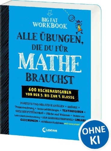Buchcover und Innenansicht für das Buch: The Big Fat Middle School Math Workbook