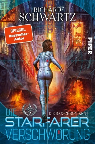 Buchcover und Innenansicht für das Buch: Die Starfarer-Verschwörung