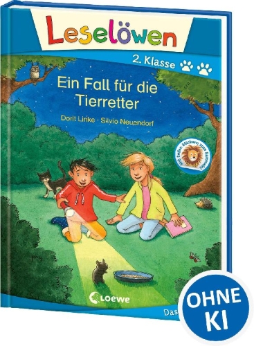 Buchcover und Innenansicht für das Buch: Leselöwen 2. Klasse - Ein Fall für die Tierretter