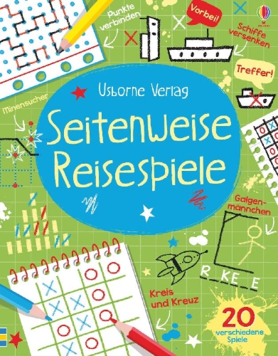 Buchcover und Innenansicht für das Buch: Seitenweise Reisespiele