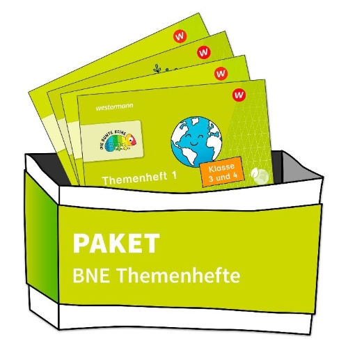 Buchcover und Innenansicht für das Buch: DIE BUNTE REIHE - Bildung für nachhaltige Entwicklung. Paket der Themenhefte 1 -4 Klasse 3/4