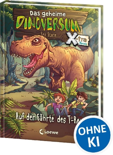 Buchcover und Innenansicht für das Buch: Das geheime Dinoversum Xtra - Auf der Fährte des T-Rex