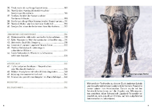 Buchcover und Innenansicht für das Buch: Schwedisch Lappland - ReiseMomente